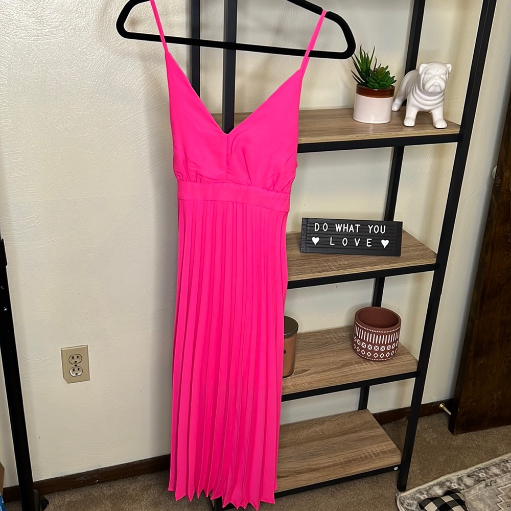 Jessica Simpson NWT Pink Pleated Perfection Midi Dress Size L